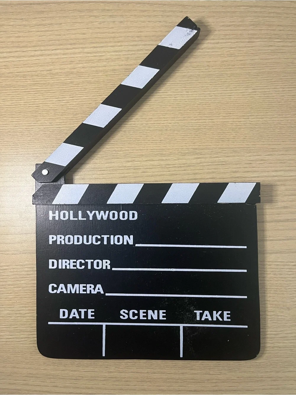 Vintage Wooden Movie Clapperboard Film Slate Prop Hollywood Decor 8x7